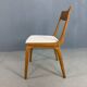 Alfred Christensen Danish oak "Boomerang" chairs set of 6 boucle fabric