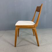 Alfred Christensen Danish oak "Boomerang" chairs set of 6 boucle fabric