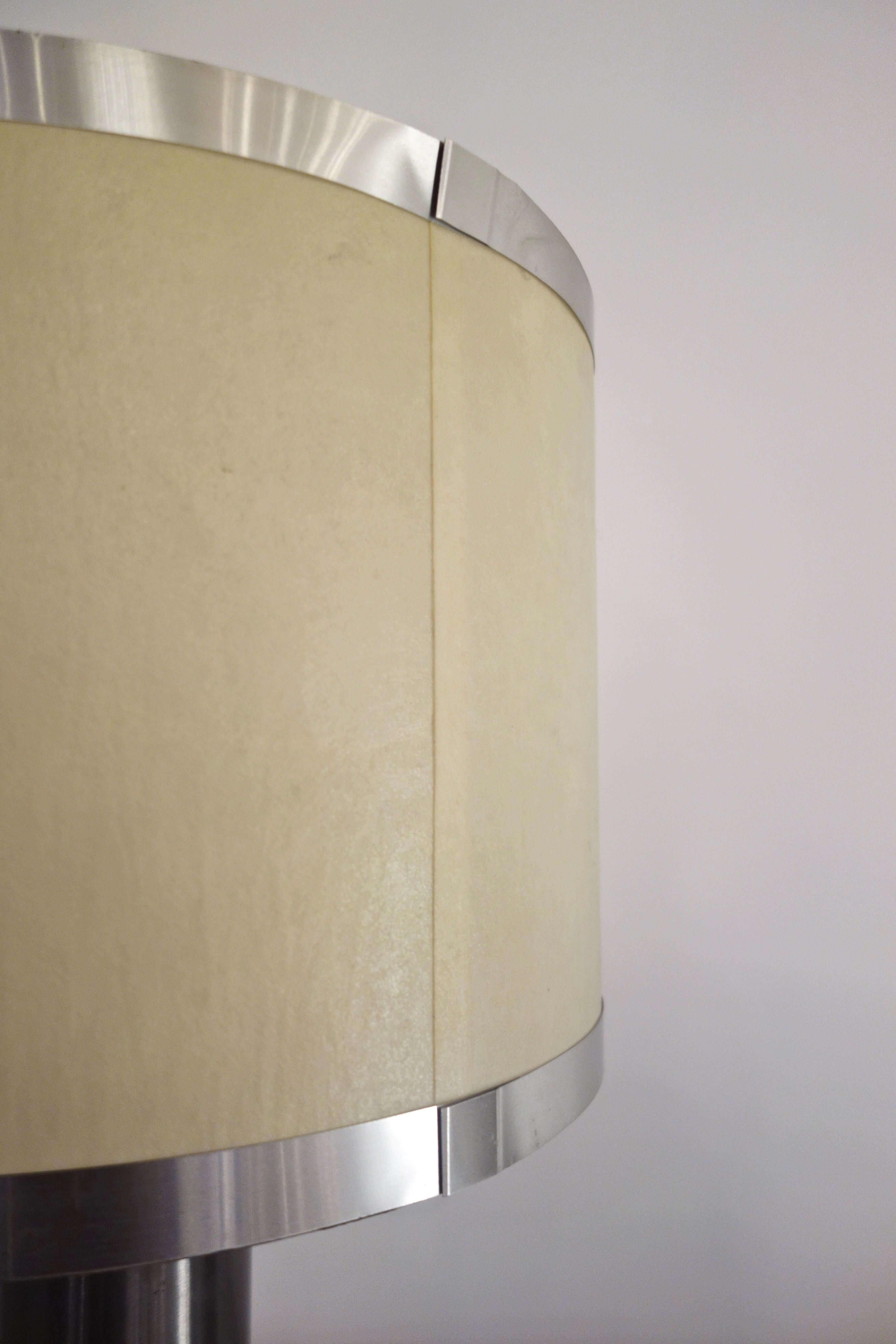 Vintage lamp in brushed aluminum from the 70s