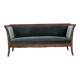 1950s, Danish 3-seater sofa, green/blue furniture velour, ash wood.