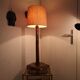 Large Art Deco floor lamp in oak by Charles Dudouyt, 105 cm