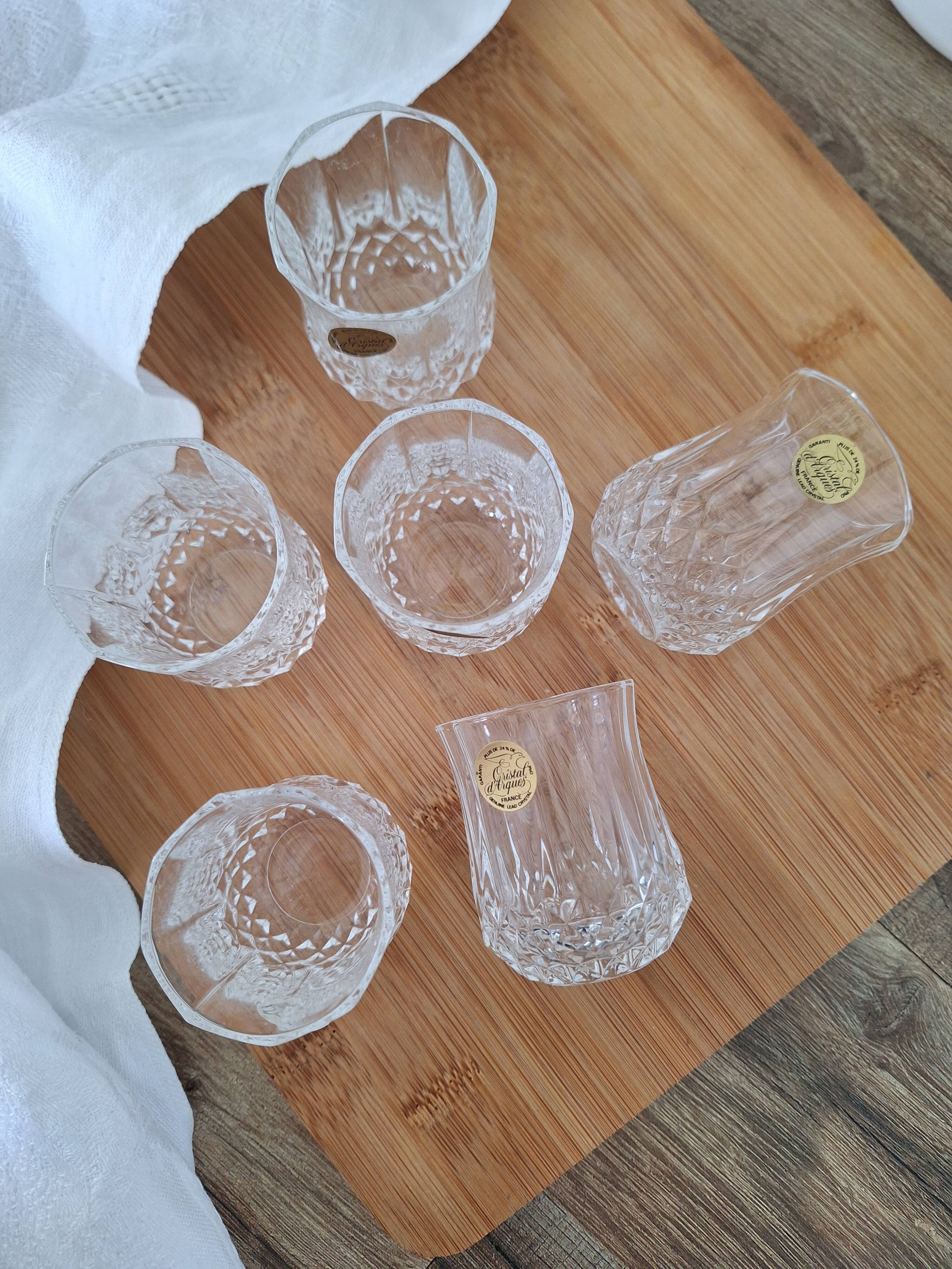 Crystal liqueur glasses from Arques