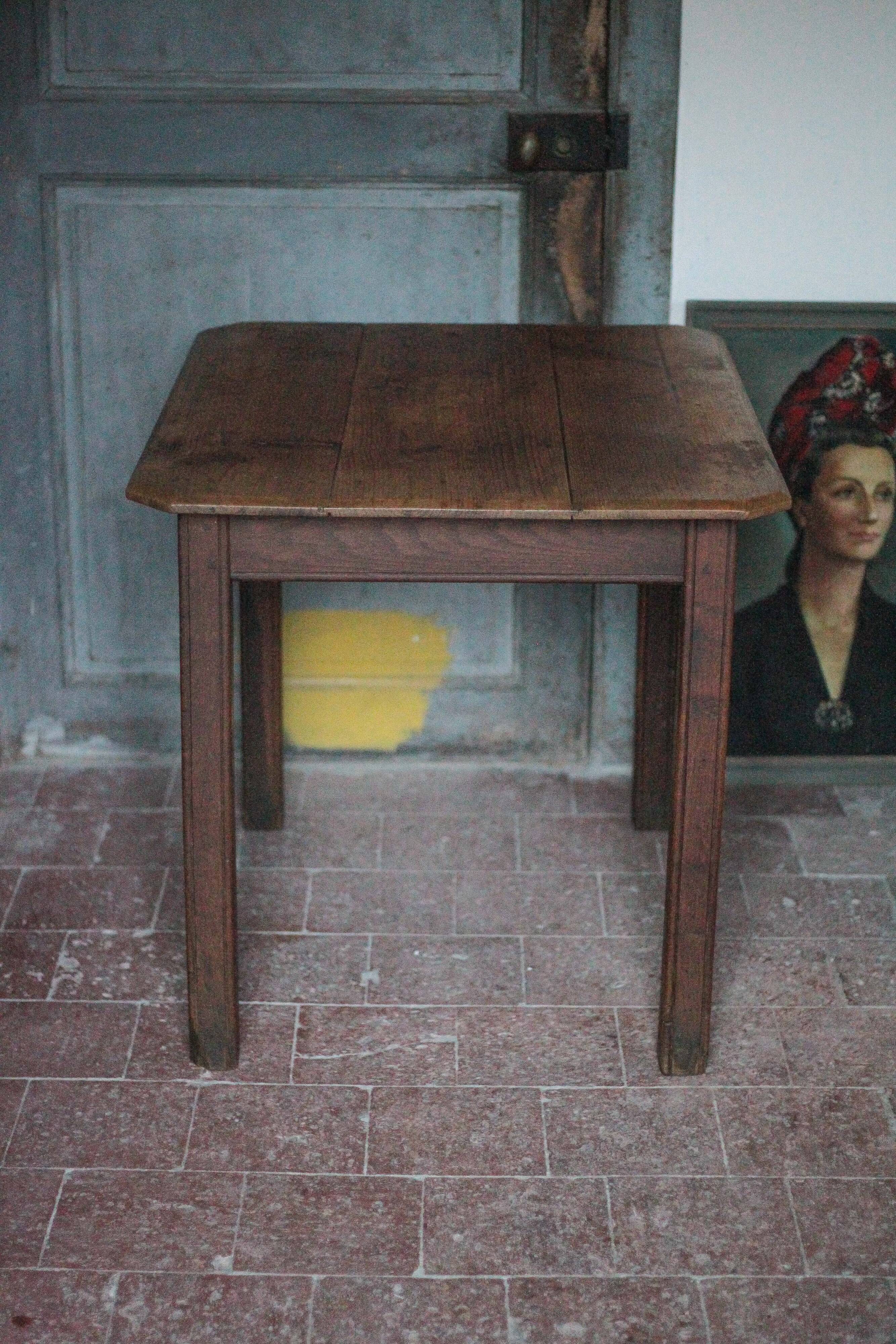 Wooden table with 1 drawer, coffee table, kitchen table, vintage wooden table.