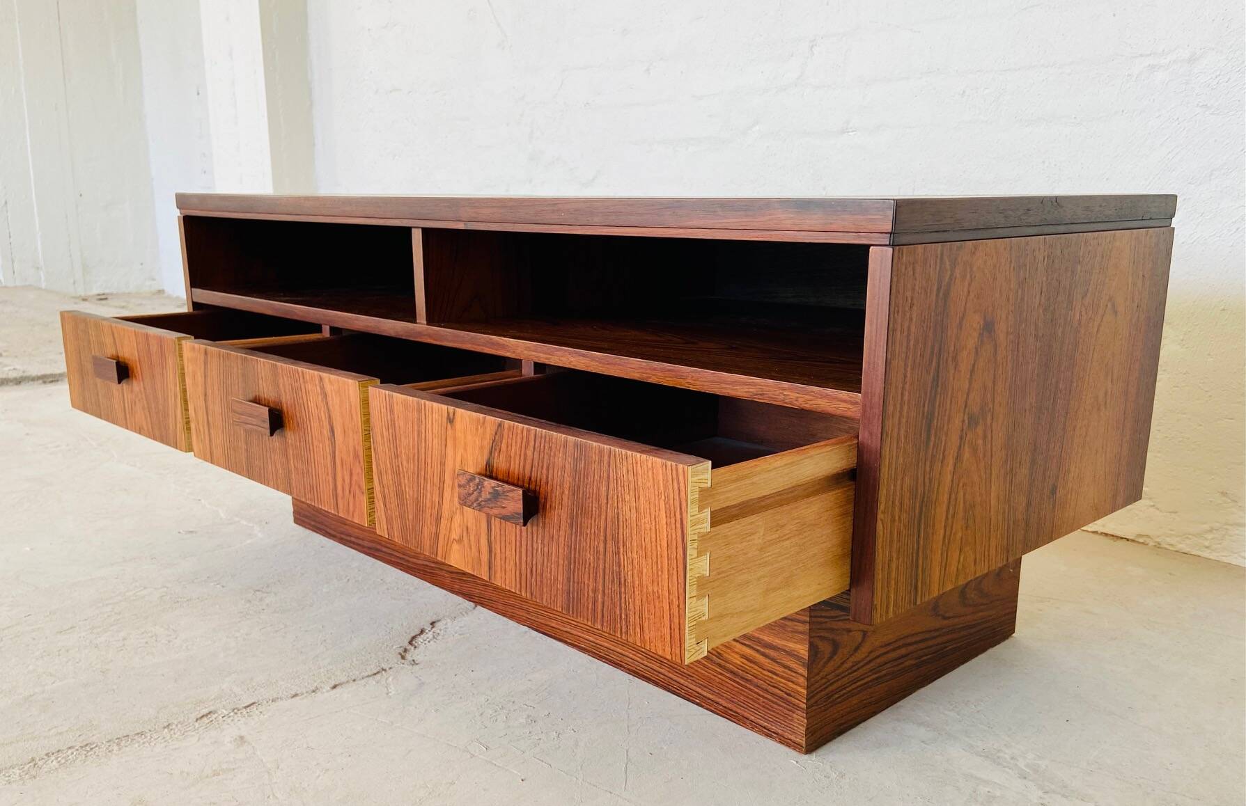 Vintage retro danish mid century rosewood and ceramic cabinet 1960s