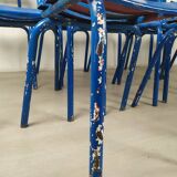 14 chaises bistrot métal bleu