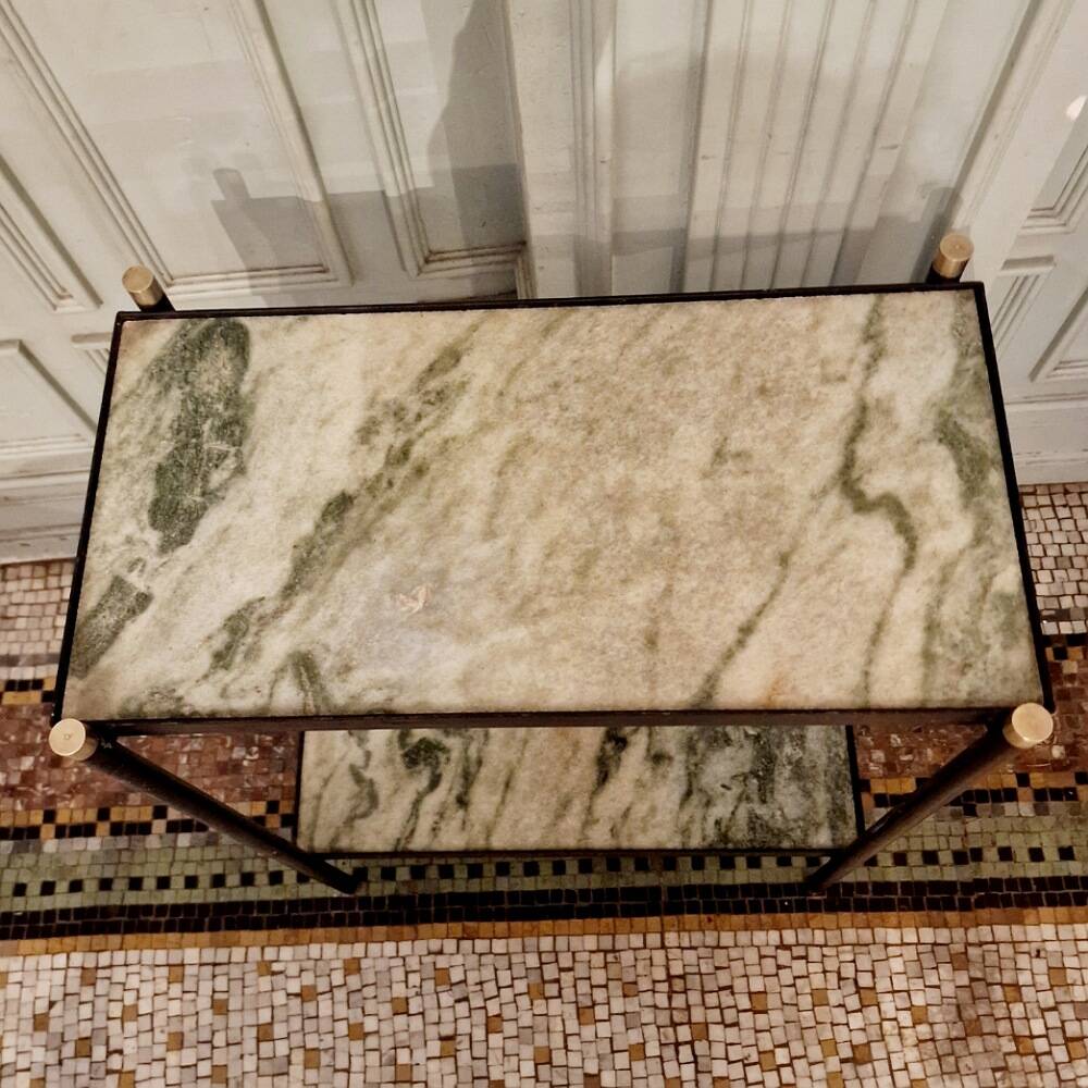 Old marble brass metal console.