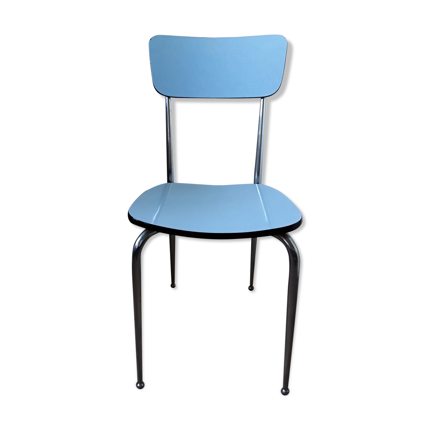 Chaise formica avec pieds à embouts chromés