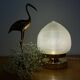 Vintage globe table lamp in holophane glass