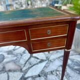 Louis XVI style solid mahogany and bronze flat desk, 19th century