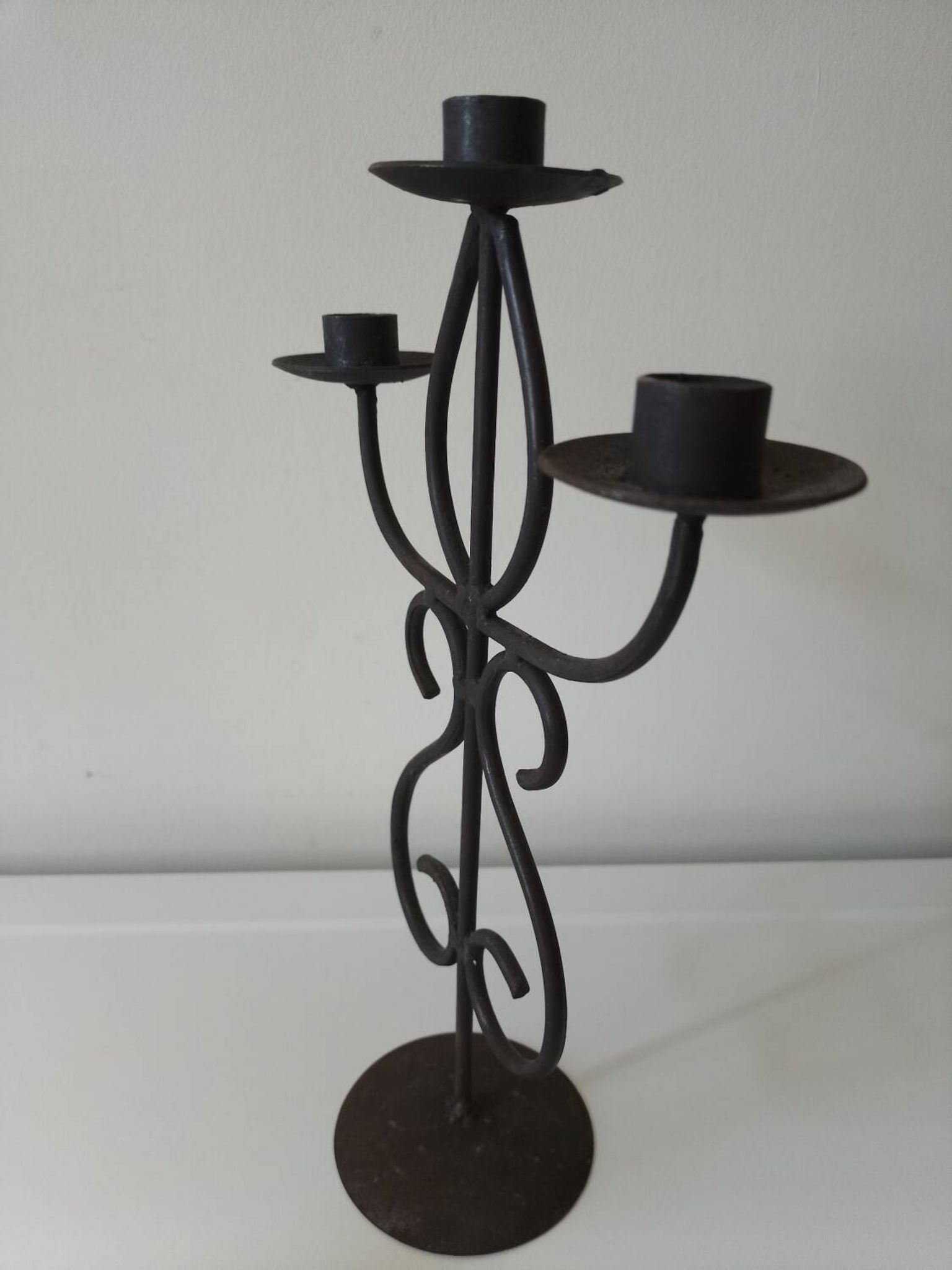 Raw wrought iron chandelier