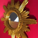 Mirror sun golden wood 42 cm, 1950