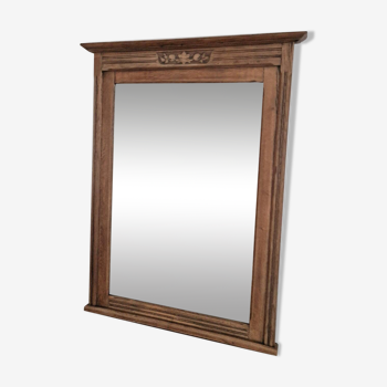 Large beveled oak mirror early 20th century