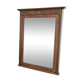 Large beveled oak mirror early 20th century