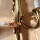 "50s hunting horn wall light, clip-on lampshades"