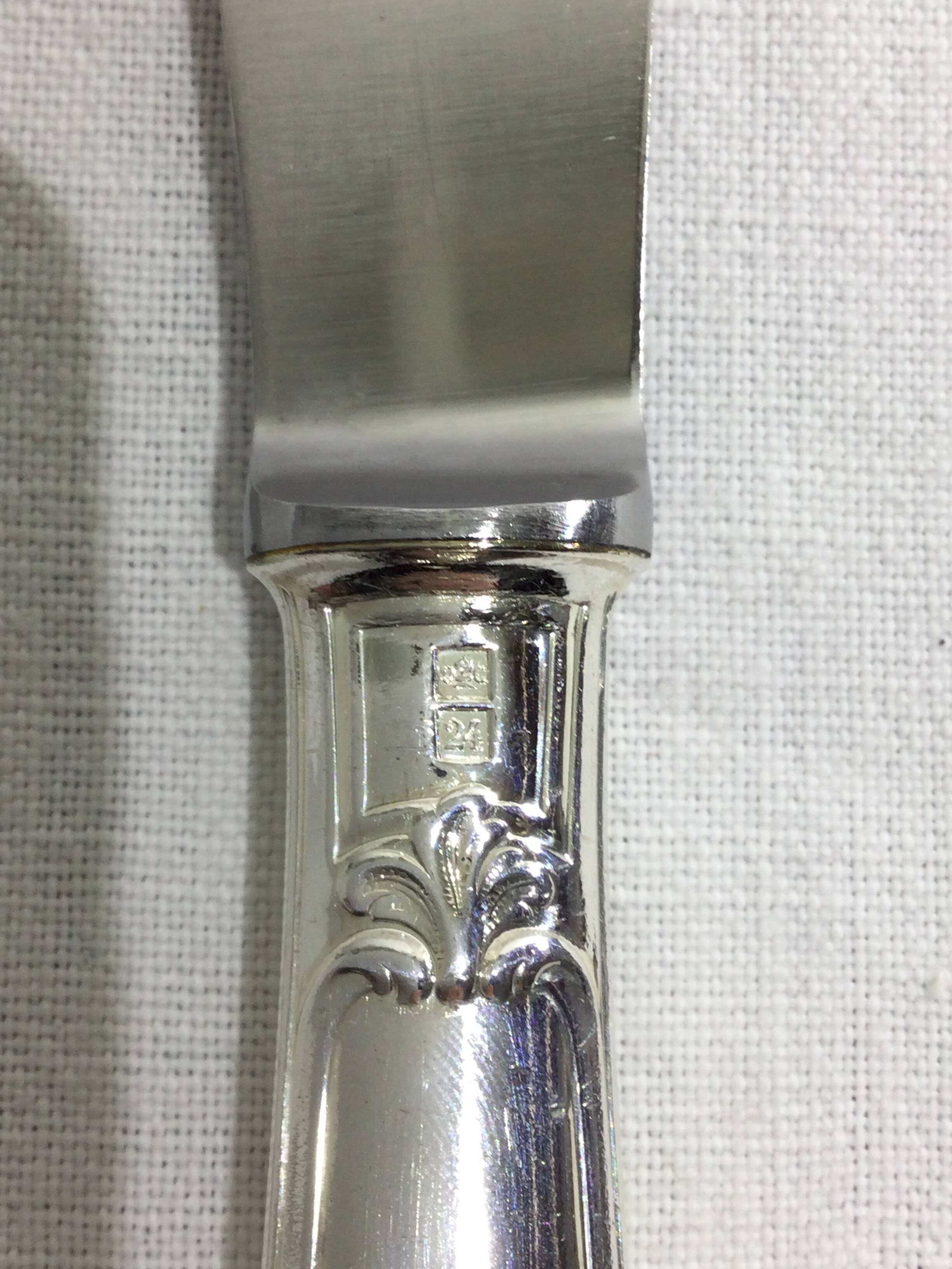 Christofle - Alfenide Silver Metal Knives