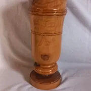 Vintage hand-turned solid olive wood vase – 1970s