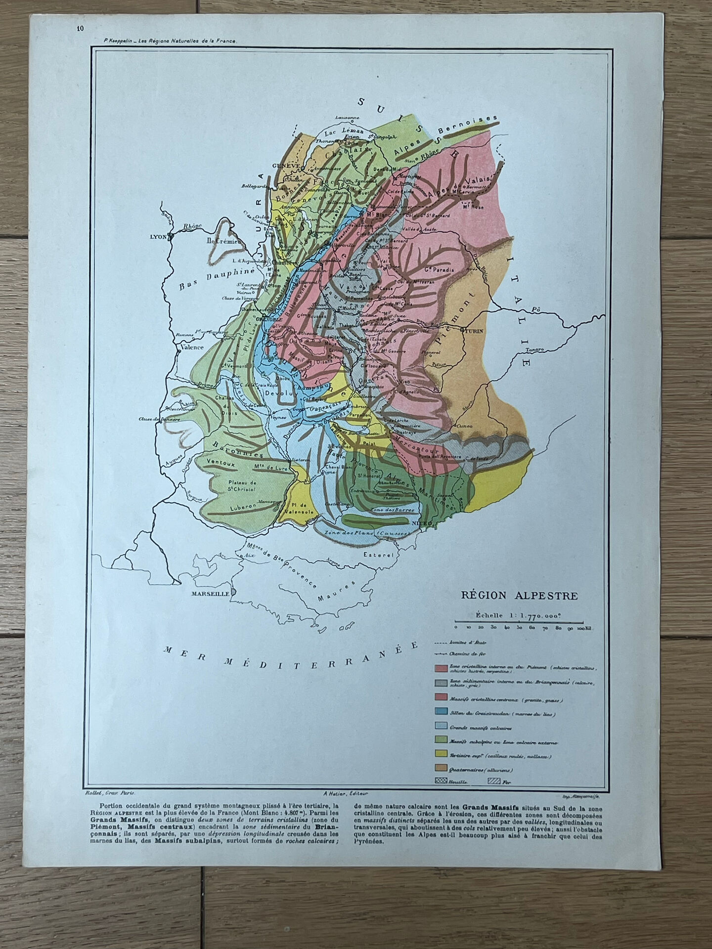 Carte originale Alpes - 37x27cm - 1908