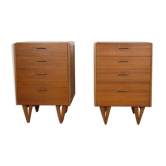 Paire de commodes vintage scandinave 1960