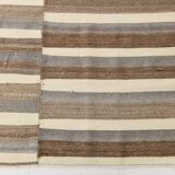 8x10 Brown Beige Rug For Living Room Kilim Rug, 226x306Cm