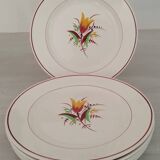 Old Earthenware Dinner Plates KG Lunéville Vintage Tulip Decor
