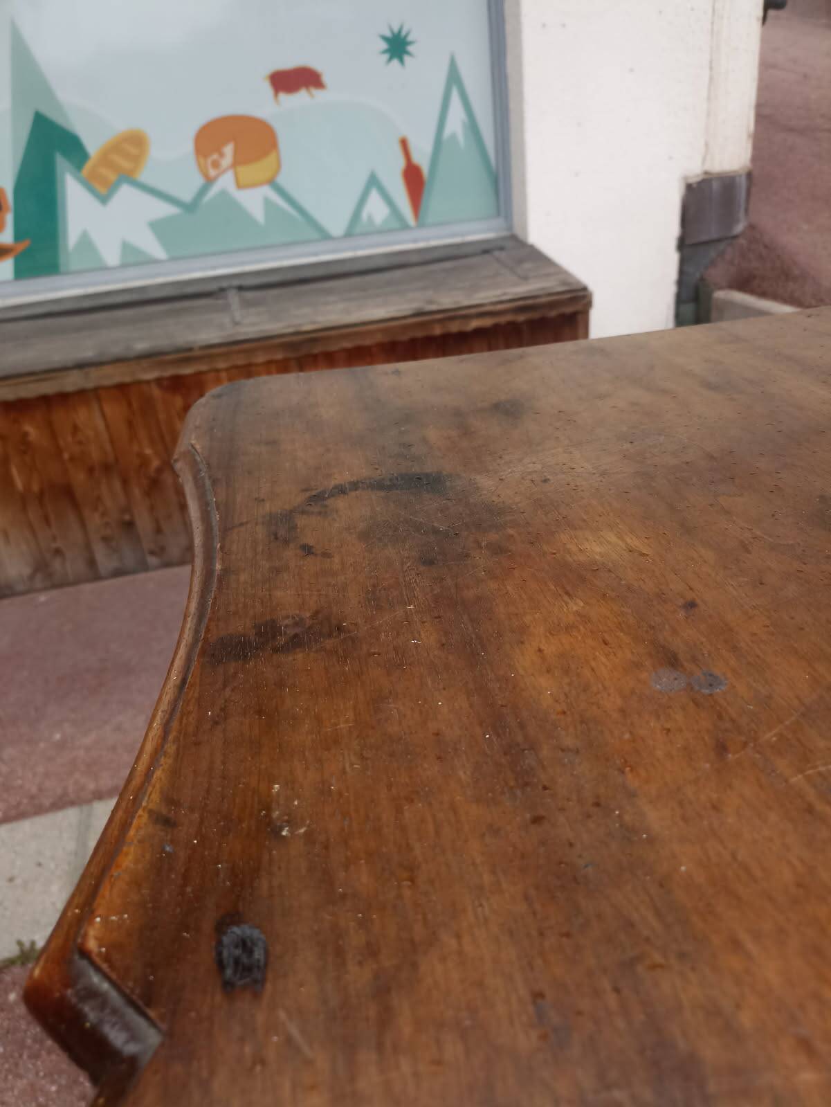 18th century crossbow chest of drawers, stamped