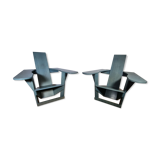 Paire de fauteuils constructivistes de Philippe Parent, vers 1980