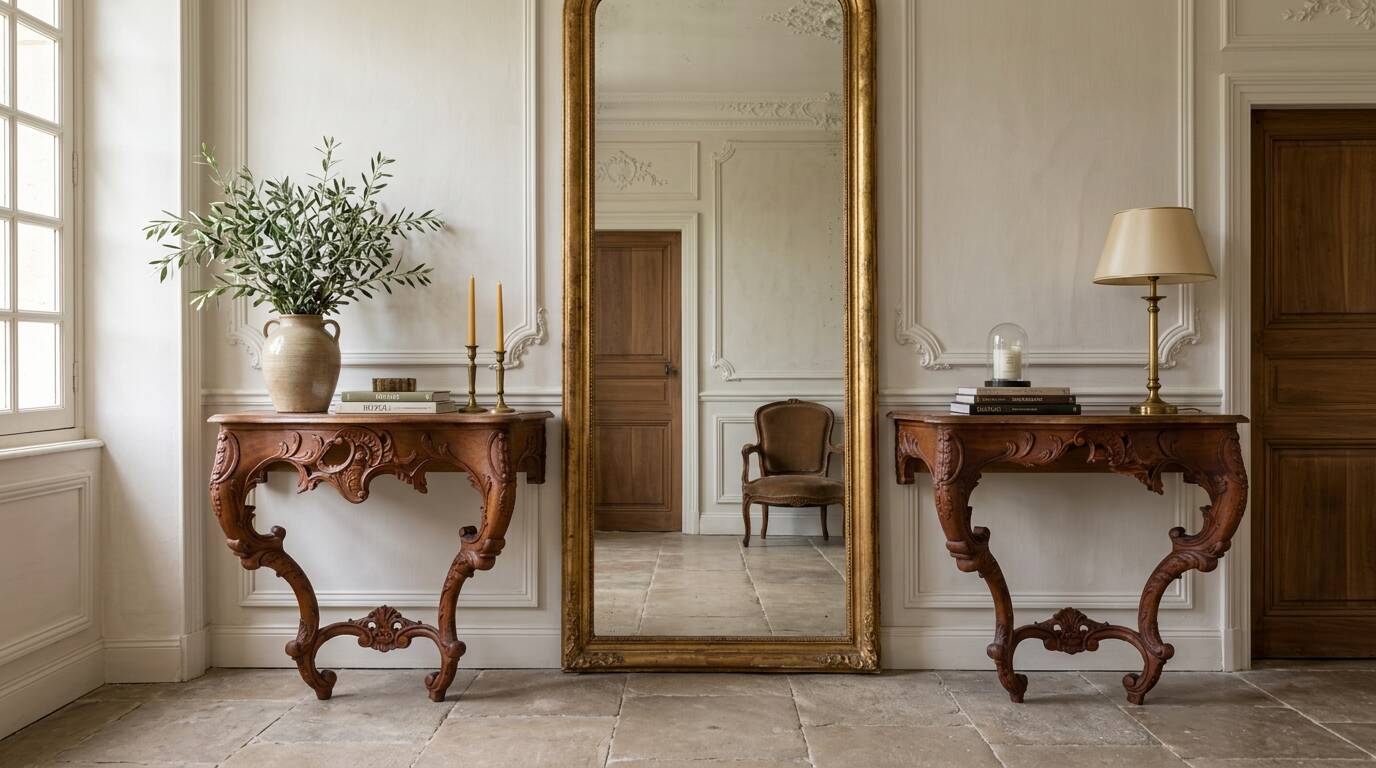 Paire de consoles murales sculptées de style Louis XV
