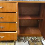 Vintage 1960s 4-drawer, 1-door cabinet
