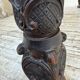 19th-century castle table, carved solid oak, 190cm.