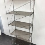 Étagère métal et verre fumé modèle Isocèle par Max Sauze