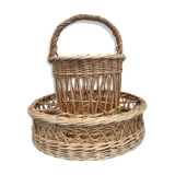 Vintage braided wicker basket-bar