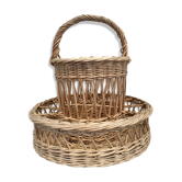 Vintage braided wicker basket-bar