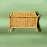 Vintage wicker and bamboo magazine rack