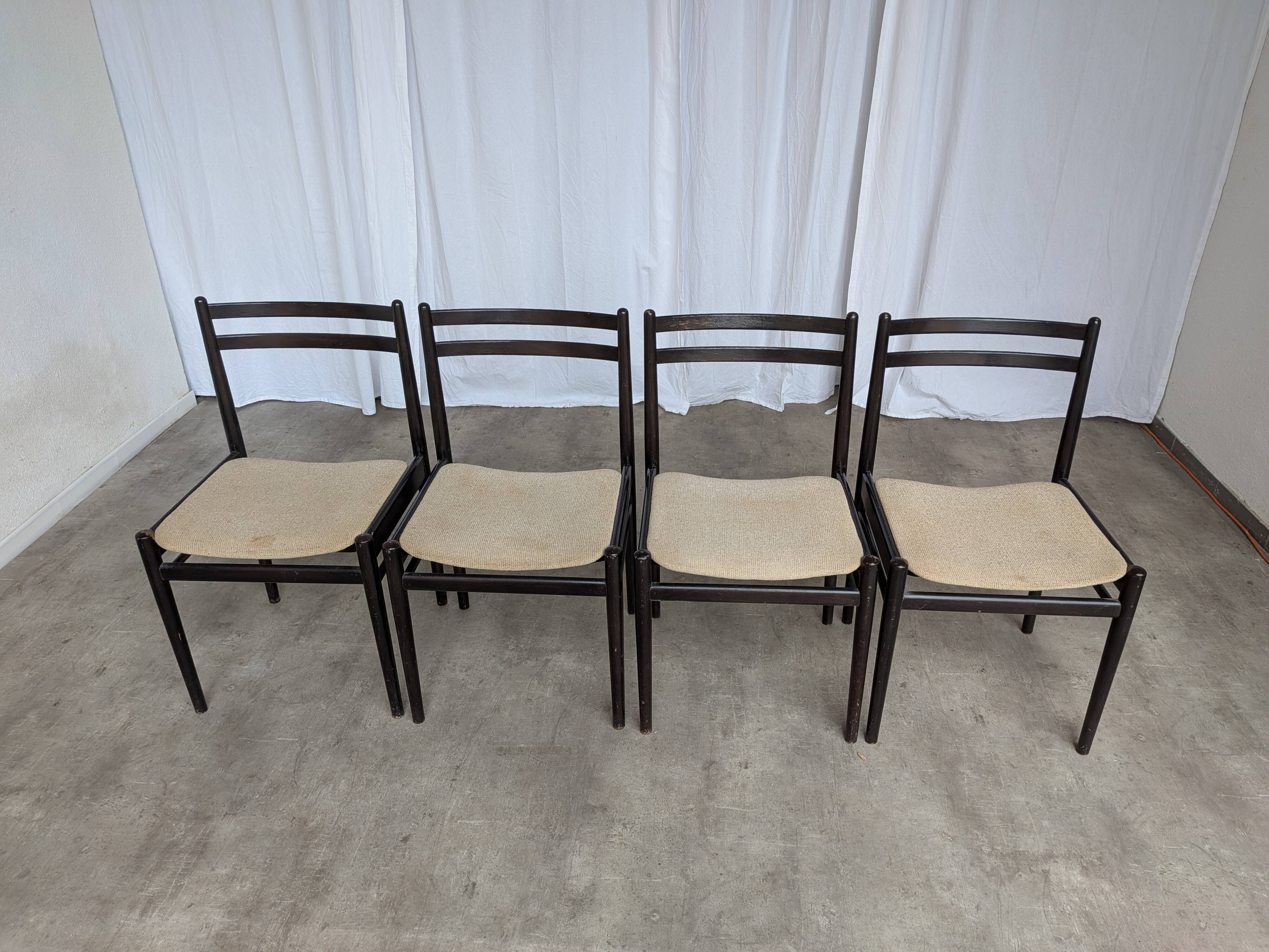Set of 4 Stol Kamnik Dining Chair: Vintage Scandinavian Beech Wood, Yugosla
