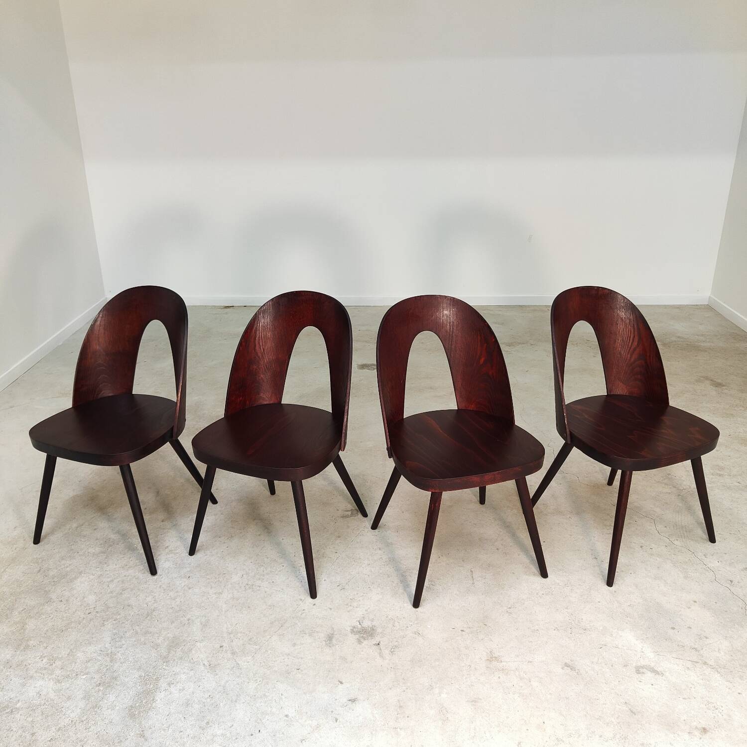 Set of 4 all-wood chairs by Antonin Suman for Tatra Nabytok