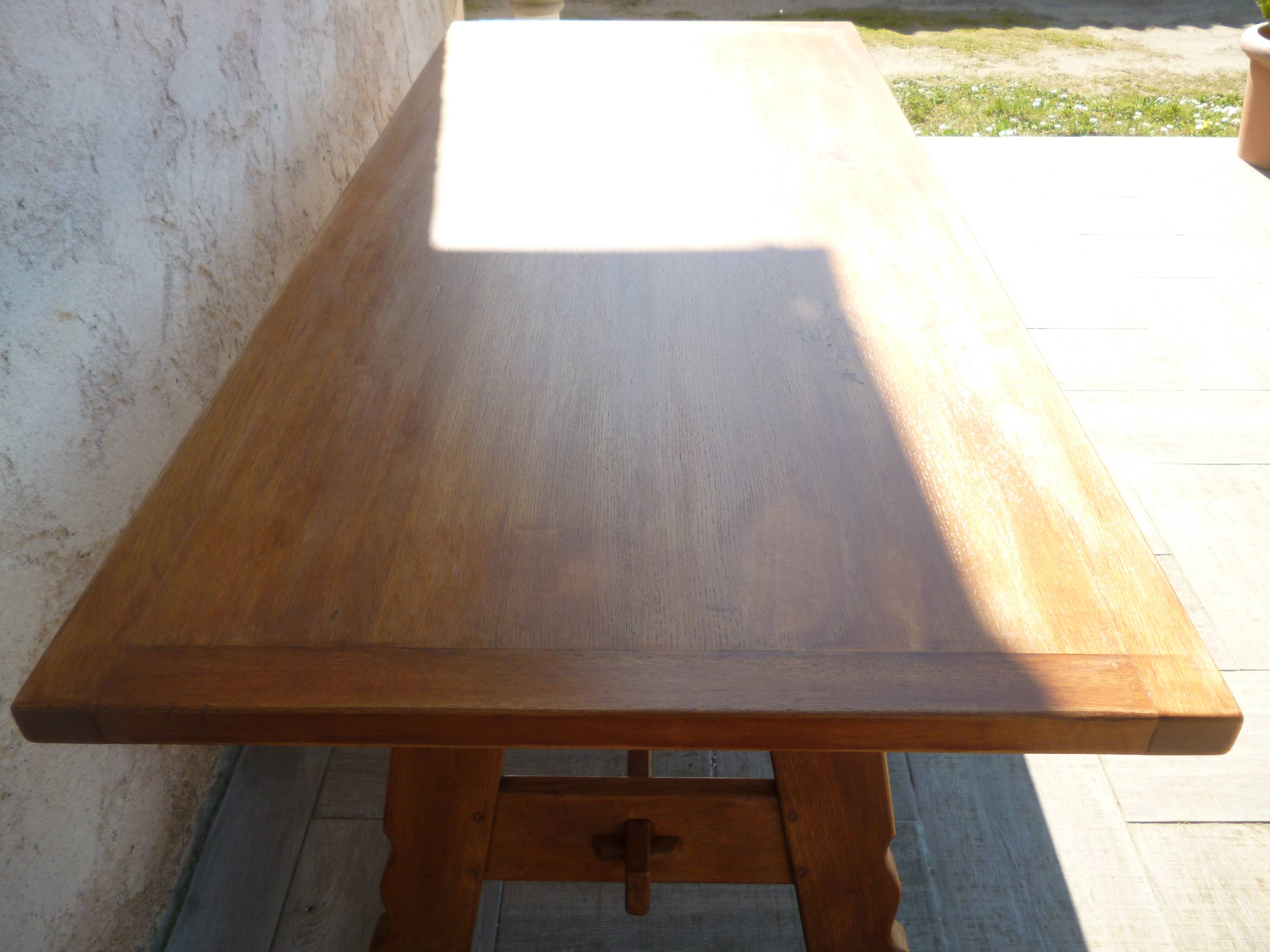 Farm table in blond oak