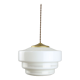 Mid-century Cascade Brass and Opaline Pendant Lamp