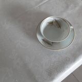 Cup and saucer in Limoges porcelain by Bernardaud Catherine.