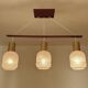 Vintage Scandinavian Pendant Light Teak Glass