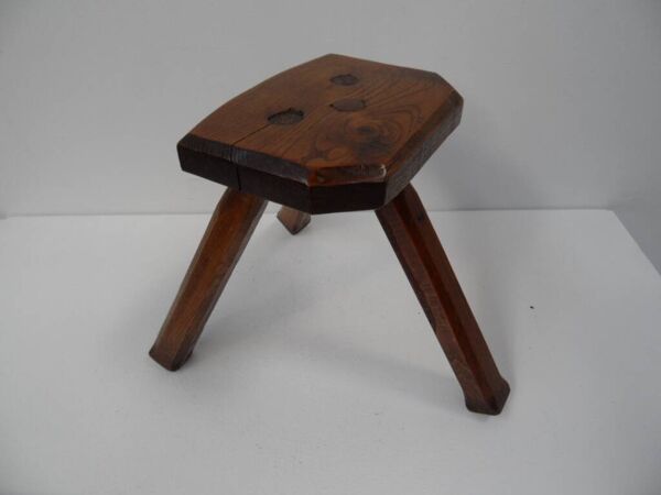 Tabouret à lait antique en chêne