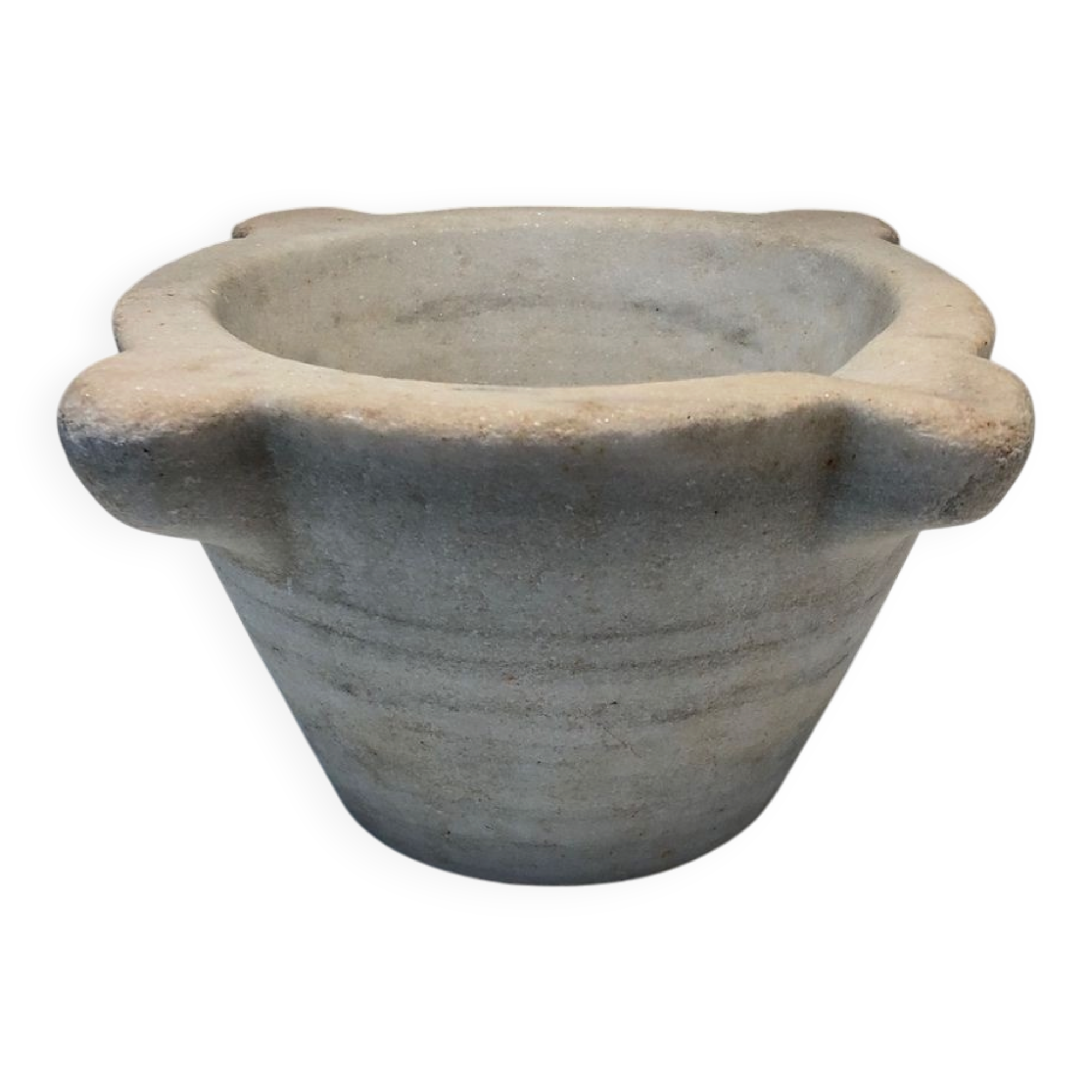 White Marble Mortar with Fluting, 18th Century