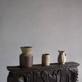 Ensemble de vases en grès beige Soholm | Danemark | Années 1960