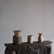 Ensemble de vases en grès beige Soholm | Danemark | Années 1960