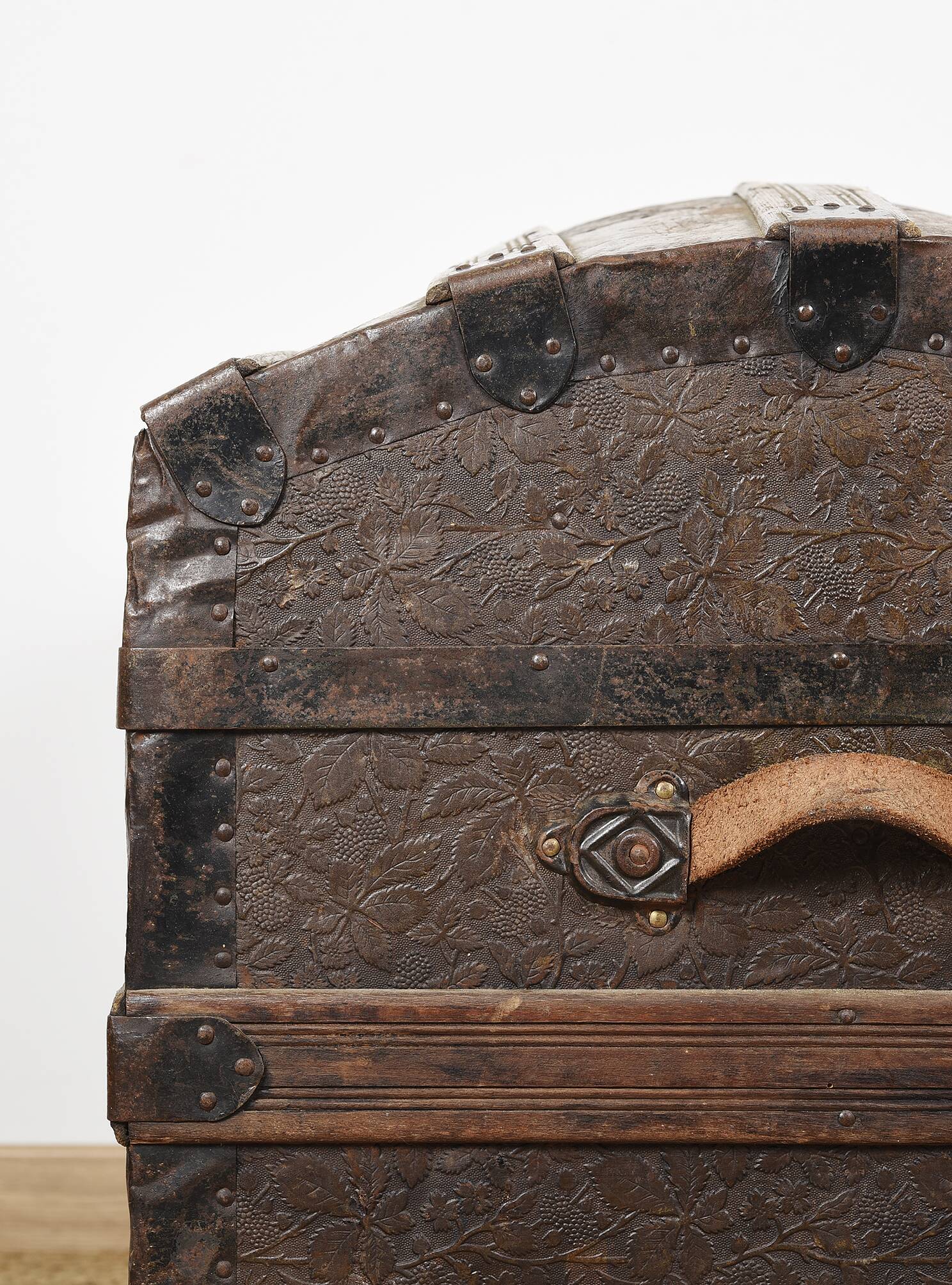 Malle de victorienne, coffre de voyage à vapeur, XIXème.