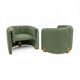 Paire de fauteuils en tissu bouclé vert, Italie vers 2000