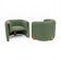 Paire de fauteuils en tissu bouclé vert, Italie vers 2000