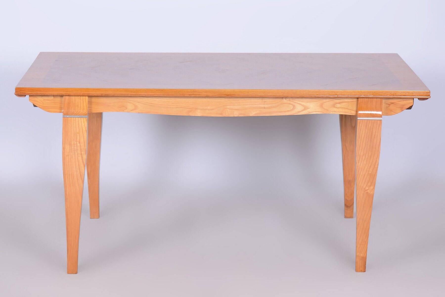 Art Deco Oak & Spruce Folding Table attributed to J. Leleu, France, 1920s