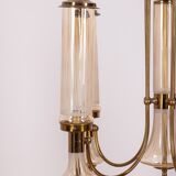 Lustre vintage des années 60 en laiton et verre design japonais