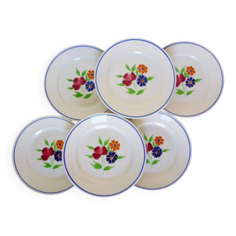 6 vintage dinner plates from the Badonviller factory