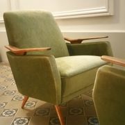 Lot of 2 armrests 50s/60s teak club chairs